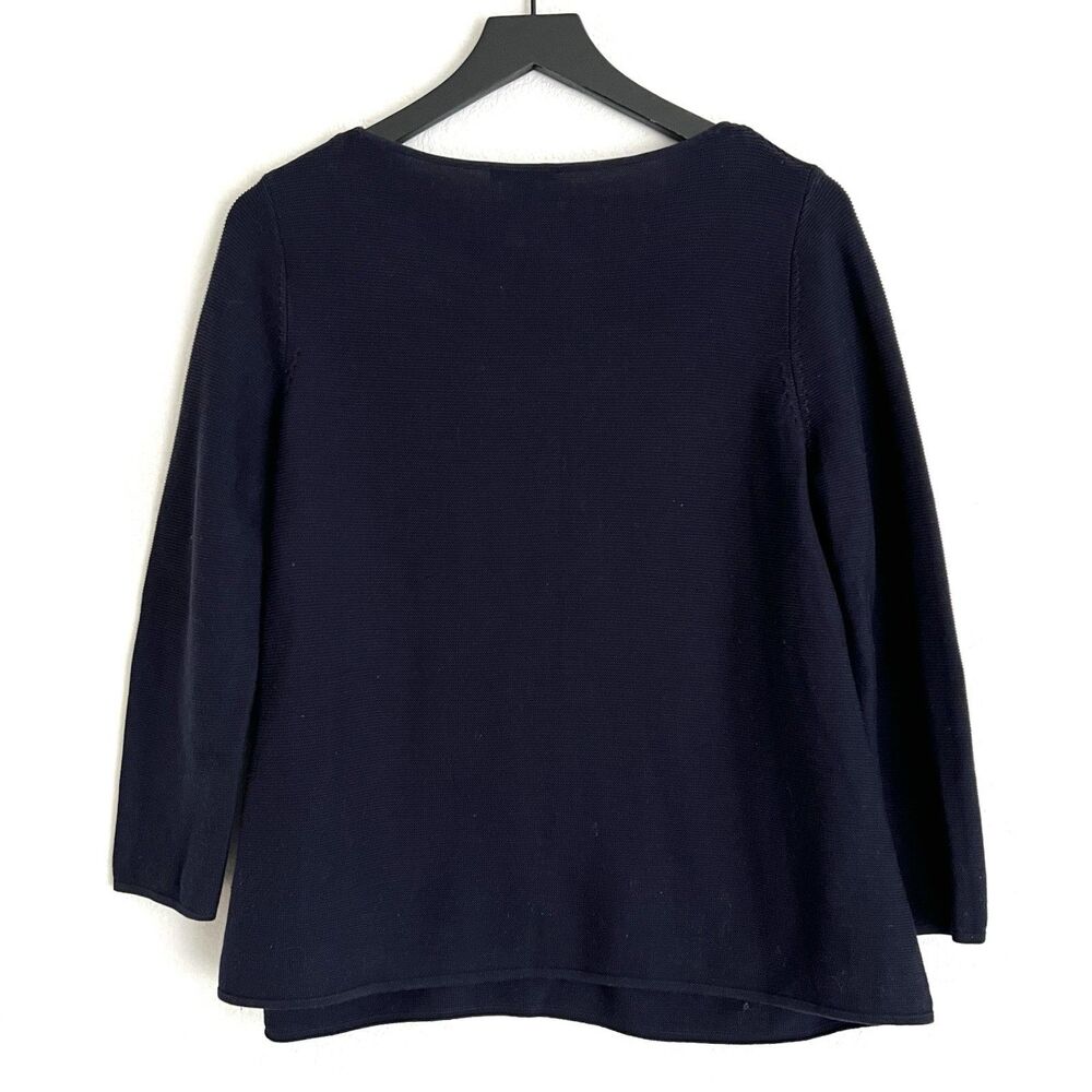 Women's COS Long Sleeve Pockets Navy Blue Sweater Size Small Cotton - Picture 2 of 8